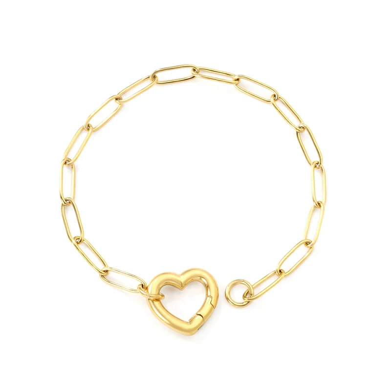 Peach Heart Clasp Bracelet