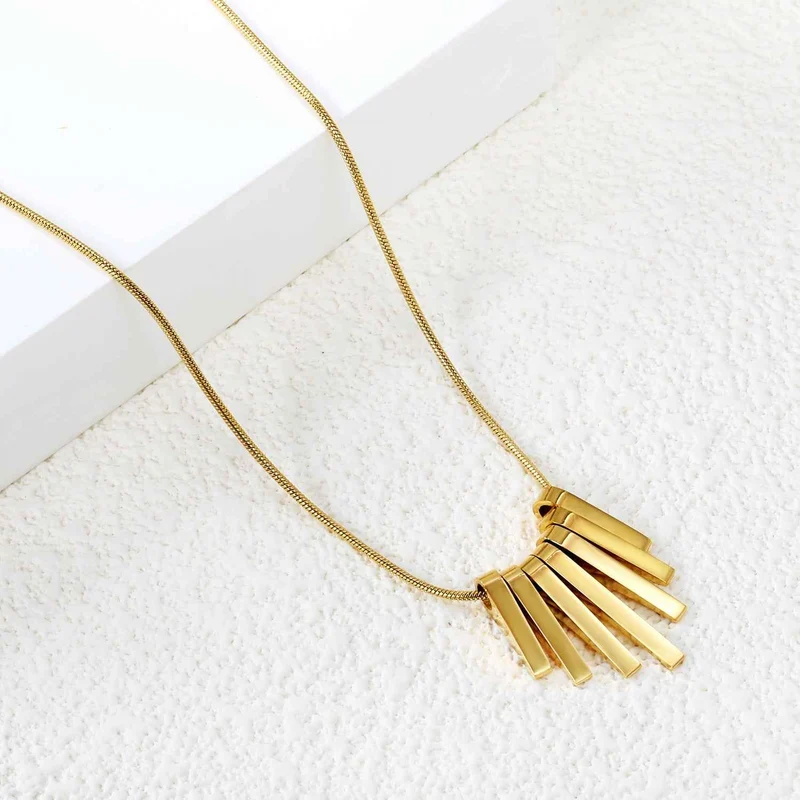 Vertical Bar Charm Necklace