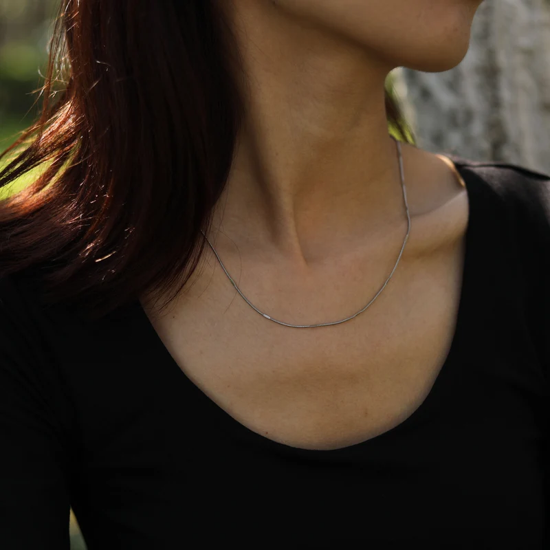 SVETA: Dainty Minimalist Silver Necklace