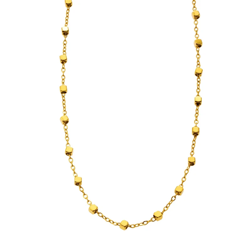 AUREOLE Gold: Essential Daily Chain with Delicate Square Beads