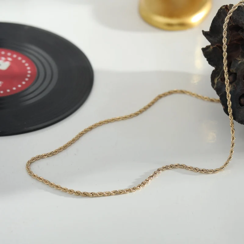 ULYANA: Rope Chain Gold Necklace - 24 Inches